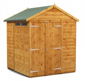 Power 6x6 Apex Secure Garden Shed - Double Door